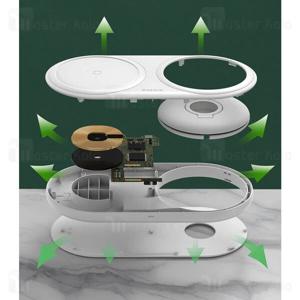 شارژر وایرلس Baseus Planet 2in1 Cable Winder Wireless Qi WXPL-B01 10w