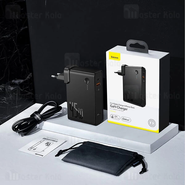 شارژر دیواری و پاوربانک Baseus Power Station GaN Quick Charge Power Bank and Charger PPNLD-C01 45W