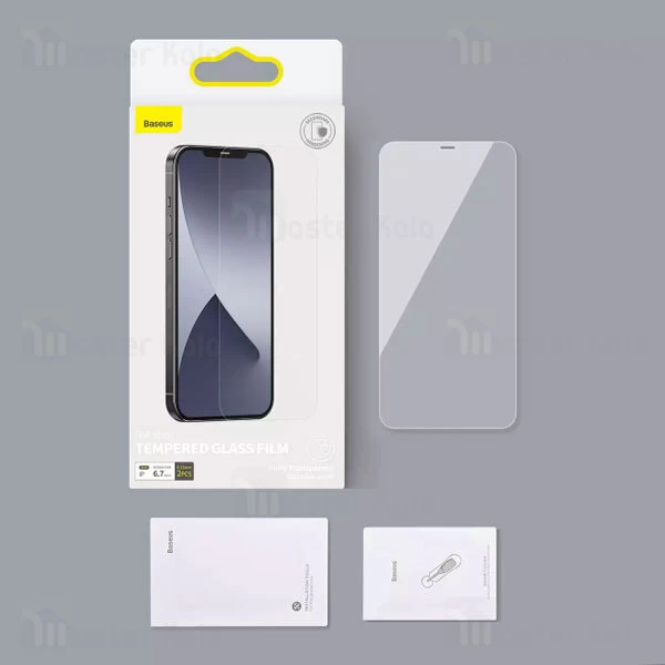 پک 2 تایی محافظ صفحه شیشه ای تمام صفحه بیسوس Baseus SGAPIPH54N-FM02 Apple iPhone 12 Mini Green Glass