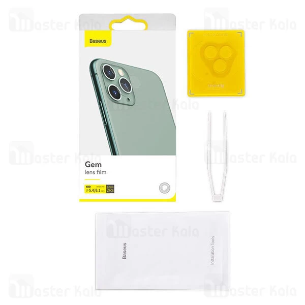 پک دوتایی محافظ لنز دوربین شیشه ای آیفون Baseus SGAPIPH54N-JT02 Camera Lens iPhone 12 Mini / 12