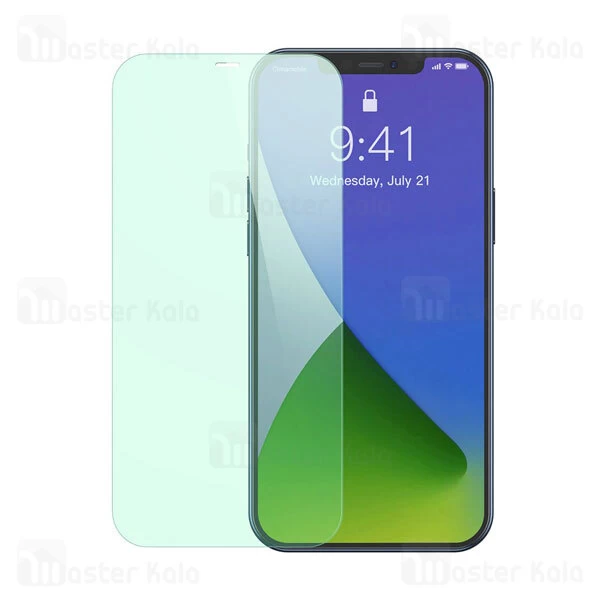 پک 2 تایی محافظ صفحه شیشه ای ضد اشعه بیسوس Baseus SGAPIPH67N-LP02 iPhone 12 Pro Max Green Glass
