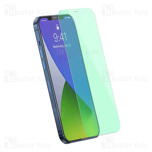 پک 2 تایی محافظ صفحه شیشه ای ضد اشعه بیسوس Baseus SGAPIPH67N-LP02 iPhone 12 Pro Max Green Glass