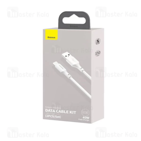 کابل تایپ سی Baseus Simple Wisdom Data Cable Kit TZCATZJ-02 40w 1.5m
