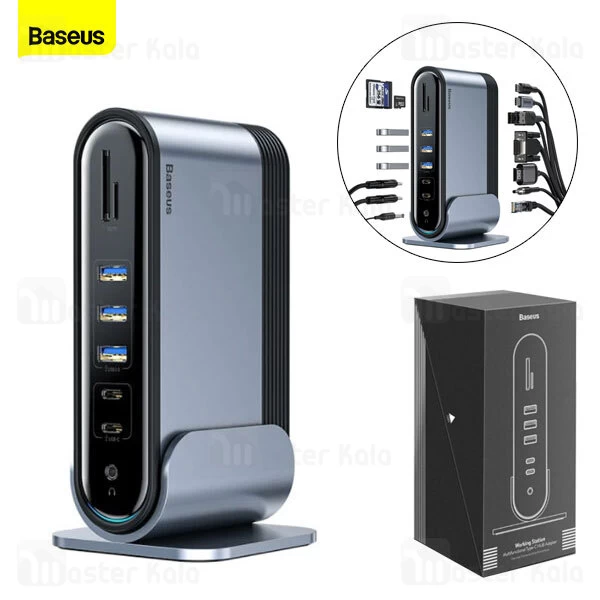 هاب 16 پورت بیسوس Baseus Working Station Multifunctional Type-C HUB Adapter CAHUB-AG0G