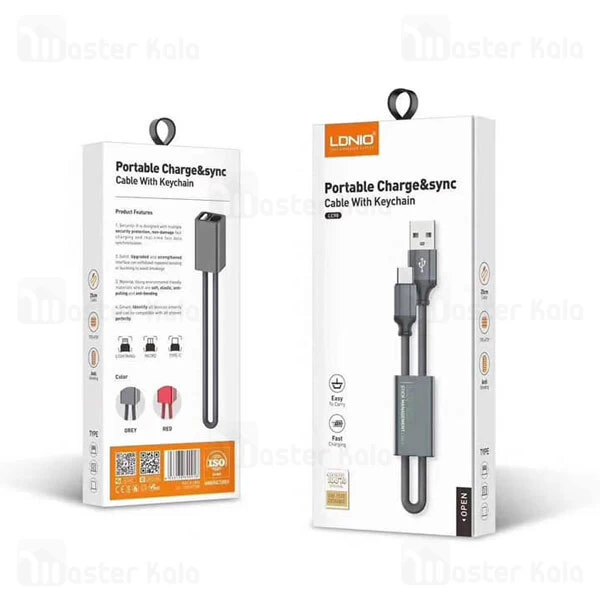کابل Type C الدینیو LDNIO LC98 Portable Charge and Sync Cable طرح جاسوییچی