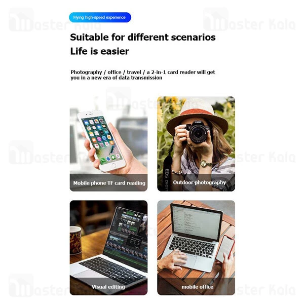 رم ریدر Lenovo D204 USB 3.0 TF and SD Card Reader