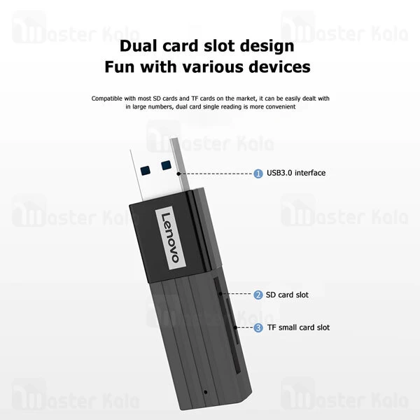 رم ریدر Lenovo D221 USB 2.0 TF and SD Card Reader