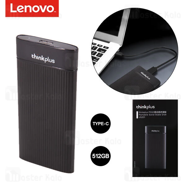 درایو SSD اکسترنال لنوو Lenovo Thinkplus US201 512GB Portable External SSD Type C ظرفیت 512 گیگابایت