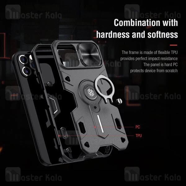 گارد محافظ ضد ضربه نیلکین Apple iPhone 12 Pro / 12 Nillkin CamShield Armor Case دارای محافظ دوربین