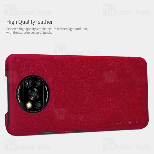 کیف چرمی نیلکین شیائومی Xiaomi Poco X3 Pro / Poco X3 NFC / Poco X3 Nillkin Qin Leather Case