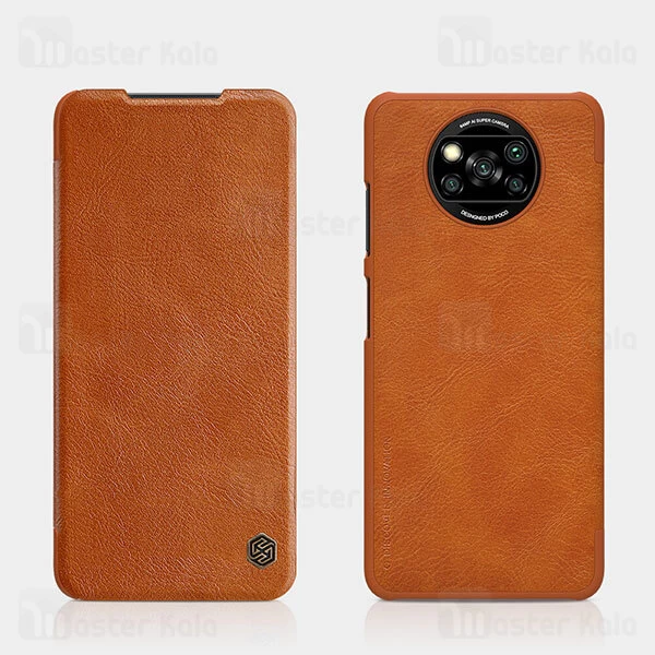 کیف چرمی نیلکین شیائومی Xiaomi Poco X3 Pro / Poco X3 NFC / Poco X3 Nillkin Qin Leather Case