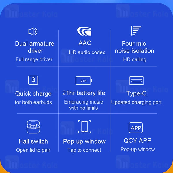 هندزفری بلوتوث دوگوش کیو سی وای Xiaomi QCY T10 True Wireless Earphones