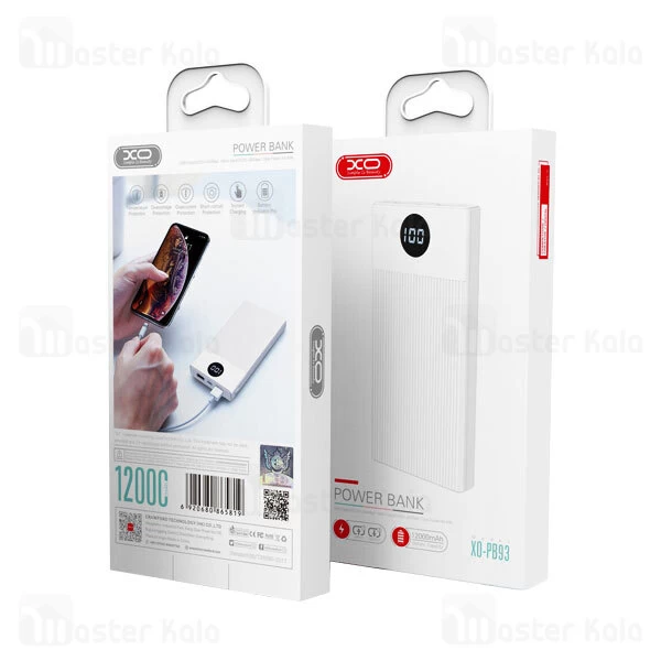 پاوربانک 12000 ایکس او XO PB93 Digital Display Power Bank توان 2 آمپر