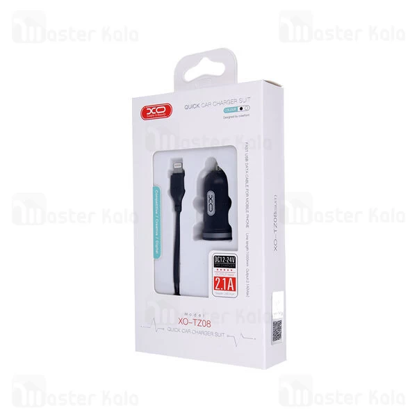 شارژر فندکی XO TZ-08 Dual USB Car Charger 2.1A With Cable