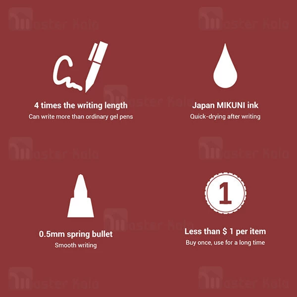 پک 10 تایی خودکار شیائومی میجیا Xiaomi Mijia High capacity Ink Pen MJZXB02WC