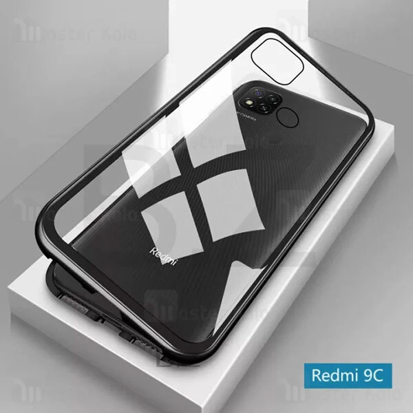 قاب مگنتی 360 درجه Xiaomi Redmi 9C Magnetic 2 in 1 Case دارای گلس صفحه