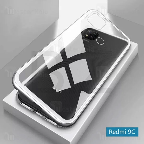 قاب مگنتی 360 درجه Xiaomi Redmi 9C Magnetic 2 in 1 Case دارای گلس صفحه