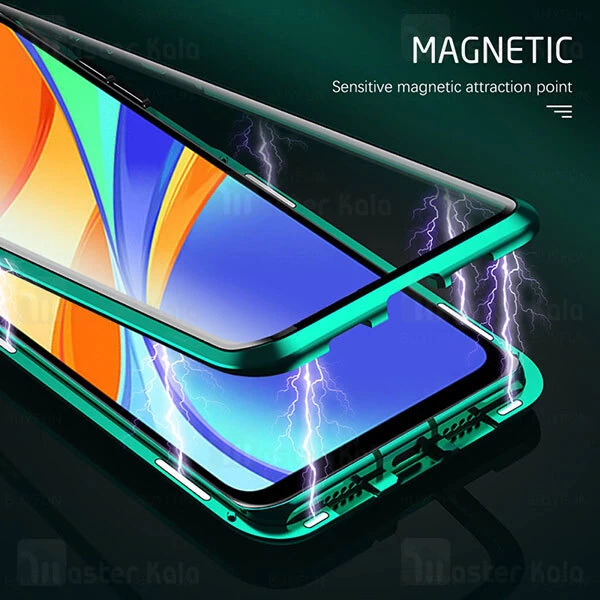 قاب مگنتی 360 درجه Xiaomi Redmi 9C Magnetic 2 in 1 Case دارای گلس صفحه