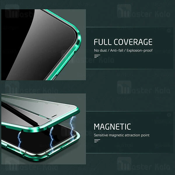 قاب مگنتی 360 درجه Xiaomi Redmi 9C Magnetic 2 in 1 Case دارای گلس صفحه