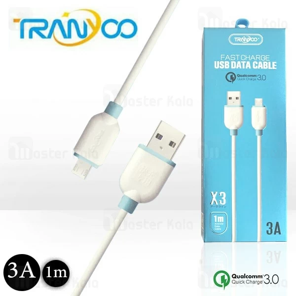 کابل میکرو یو اس بی فست شارژ ترانیو Tranyoo X3 QC3.0 Cable توان 3 آمپر