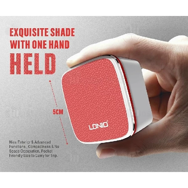 شارژر دیواری الدینیو LDNIO A2405Q QC3.0 فست شارژ و همراه با کابل