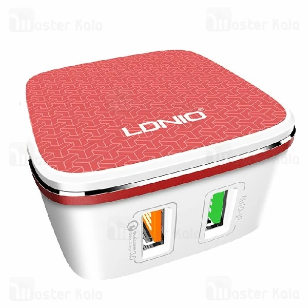 شارژر دیواری الدینیو LDNIO A2405Q QC3.0 فست شارژ و همراه با کابل