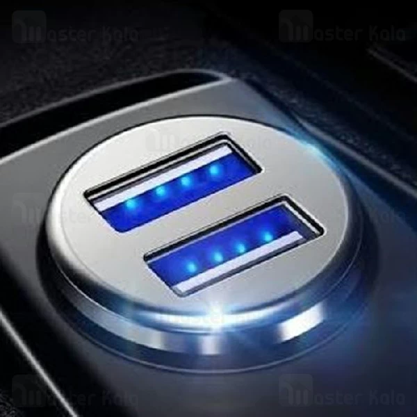 شارژر فندکی راک ROCK C8-B Metal Mini Car Charger توان 4.8 آمپر و دو پورت