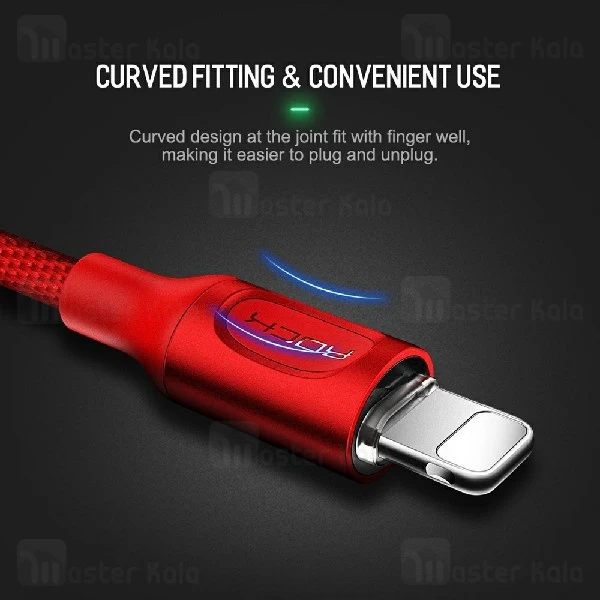 کابل لایتنینگ راک Rock RCB0619 Cable توان 2.1 آمپر و دارای قطع کن خودکار