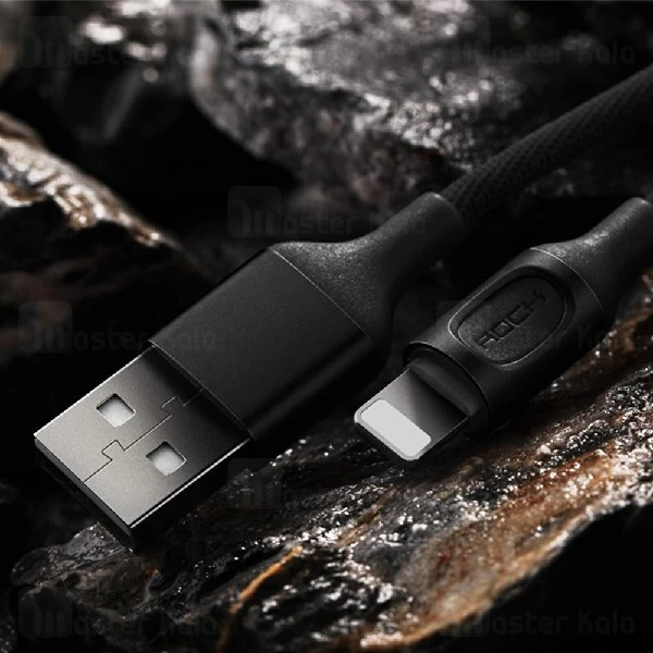 کابل لایتنینگ راک Rock RCB0619 Cable توان 2.1 آمپر و دارای قطع کن خودکار