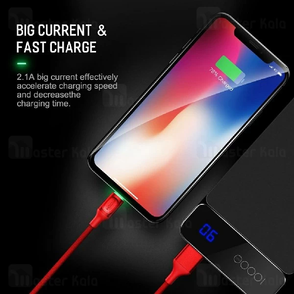 کابل لایتنینگ راک Rock RCB0619 Cable توان 2.1 آمپر و دارای قطع کن خودکار