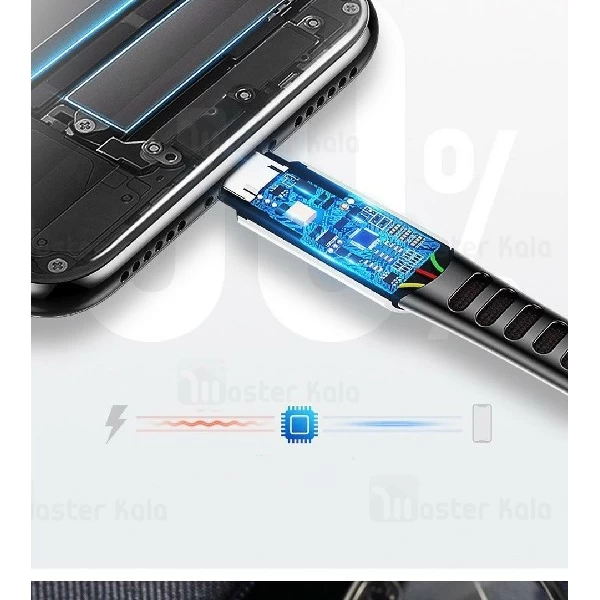 کابل لایتنینگ فست شارژ راک Rock RCB0694 Cable توان 2.1 آمپر و بدنه کنفی