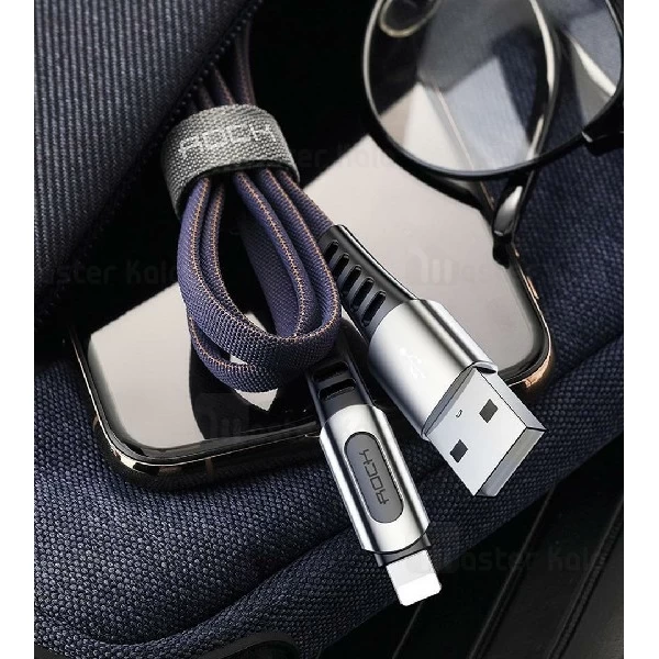 کابل لایتنینگ فست شارژ راک Rock RCB0694 Cable توان 2.1 آمپر و بدنه کنفی