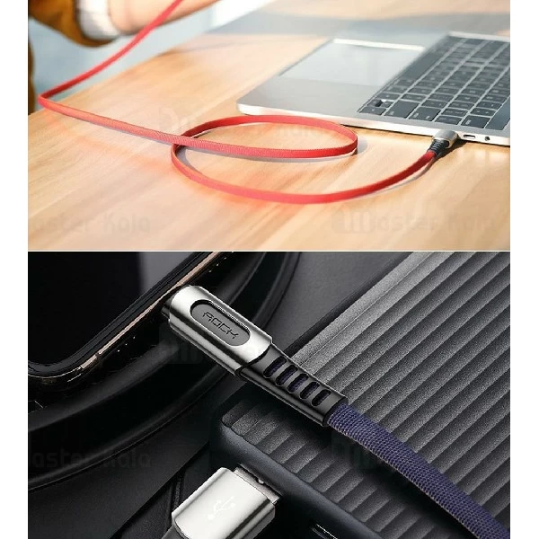 کابل لایتنینگ فست شارژ راک Rock RCB0694 Cable توان 2.1 آمپر و بدنه کنفی