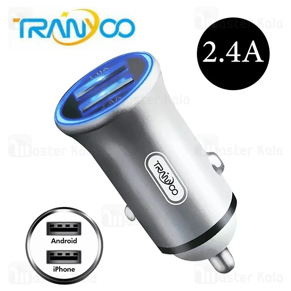 شارژر فندکی ترانیو Tranyoo C3 Car Charger توان 2.4 آمپر و دو پورت