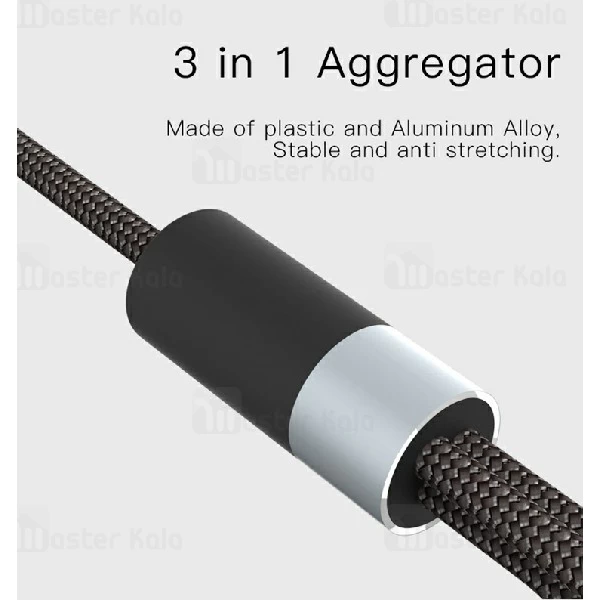 کابل شارژ سه سر یسیدو Yesido CA20 3 in 1 Cable با توان 3.4 آمپر