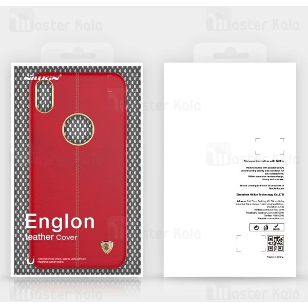 قاب محافظ چرمی نیلکین آیفون Apple iPhone X / XS Nillkin Englon Leather