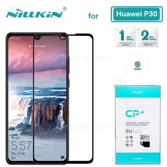 محافظ صفحه شیشه ای تمام صفحه تمام چسب نیلکین هواوی Huawei P30 Nillkin CP+ Glass