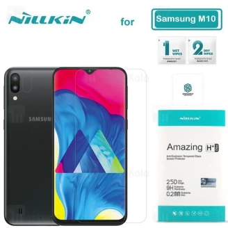 محافظ صفحه شیشه ای نیلکین سامسونگ Samsung Galaxy M10 Nillkin H+ Pro + محافظ لنز