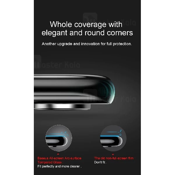 محافظ صفحه شیشه ای تمام صفحه و ضد اشعه بیسوس شیائومی Xiaomi Mi Mix 3 Baseus SGMIMIX3-KD01