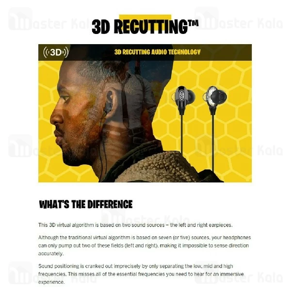 هندزفری سیمی بیسوس Baseus Immersive virtual 3D gaming earphone NGH08-01 طراحی گیمینگ