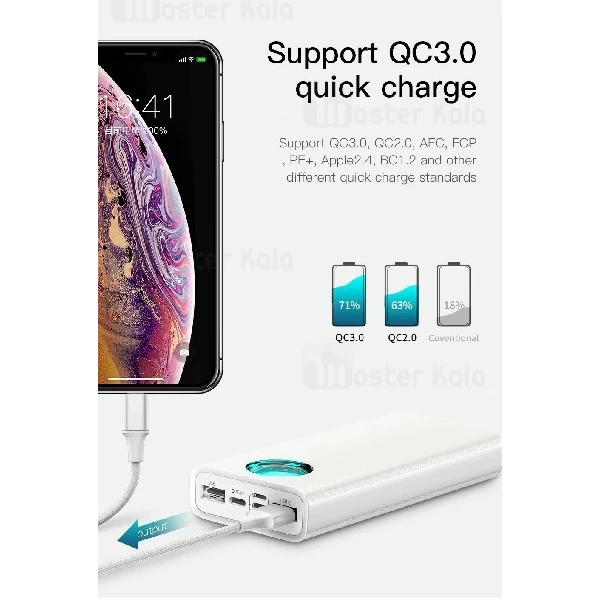 پاوربانک 20000 فست شارژ بیسوس Baseus Mulight PD And Quick Charge3.0 سه پورت 