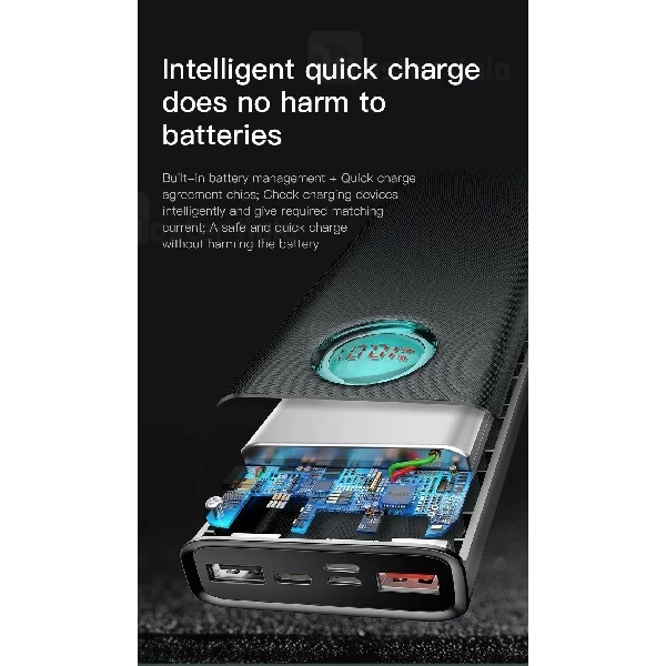 پاوربانک 20000 فست شارژ بیسوس Baseus Mulight PD And Quick Charge3.0 سه پورت 