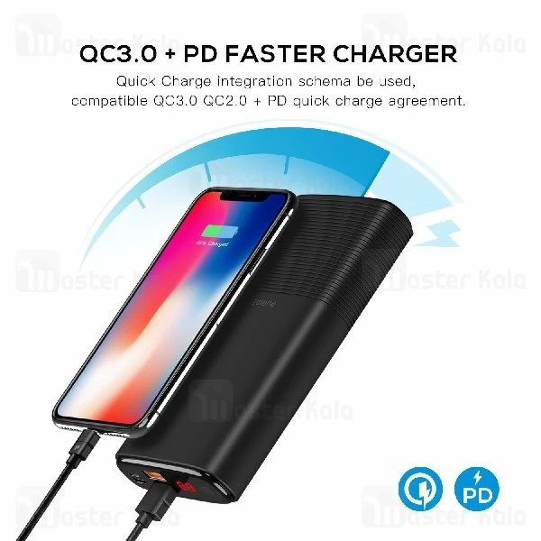 پاوربانک 20000 فست شارژ پوریدا Puridea S18 QC3.0 Power Bnak سه پورت 