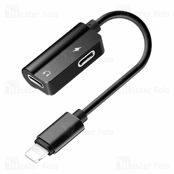 کابل تبدیل لایتنینگ اتصال همزمان هندزفری و شارژر ROCK RCB0588 2 in 1 Cable