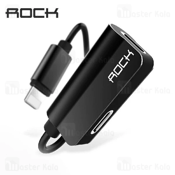 کابل تبدیل لایتنینگ اتصال همزمان هندزفری و شارژر ROCK RCB0588 2 in 1 Cable
