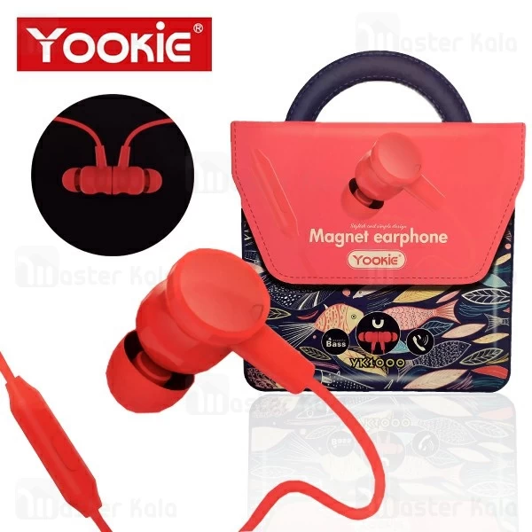 هندزفری سیمی یوکی Yookie YK1000 Magnet Earphone طراحی مگنتی