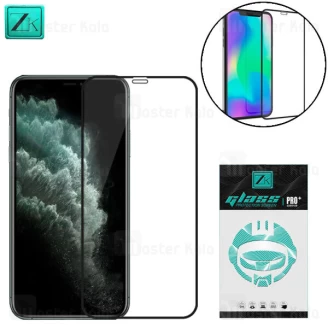 محافظ صفحه شیشه ای تمام صفحه تمام چسب Apple iPhone 11 Pro / XS / X ZK Pro Plus