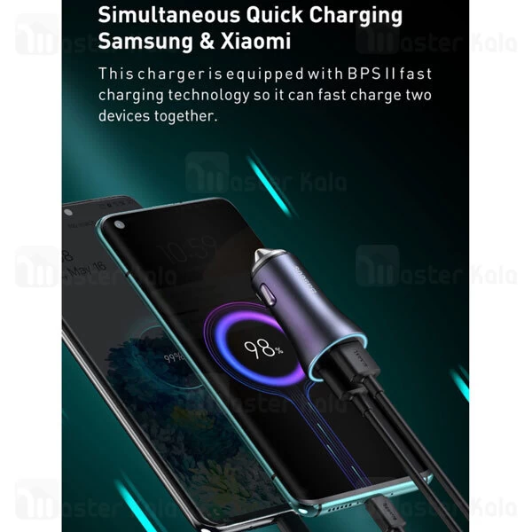 شارژر فندکی Baseus CCJD-0G Golden Contactor Pro Dual Quick Charger 40W