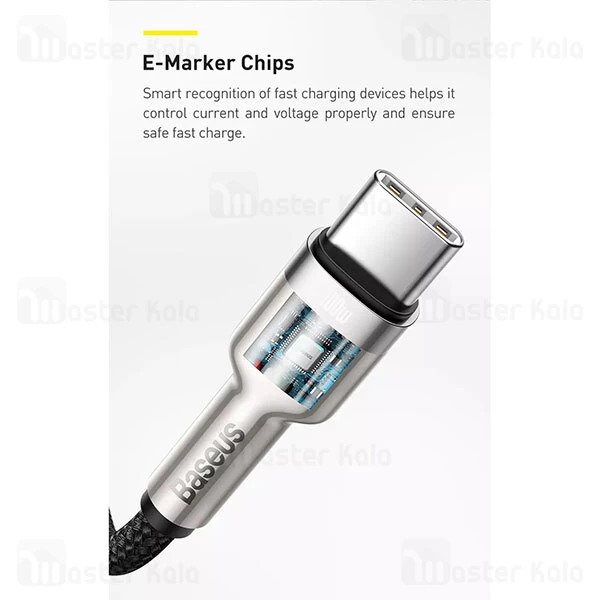 کابل تایپ سی Baseus Cafule Series Metal CATJK-D01 QC3.0 PD Type C to Type C Charging 2m 100W Data Cable