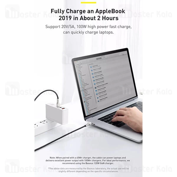 کابل تایپ سی Baseus Cafule Series Metal CATJK-D01 QC3.0 PD Type C to Type C Charging 2m 100W Data Cable